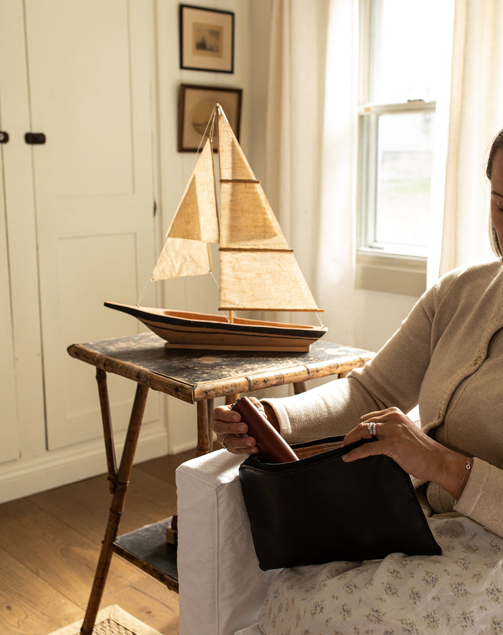 The Leather and Canvas Clutch