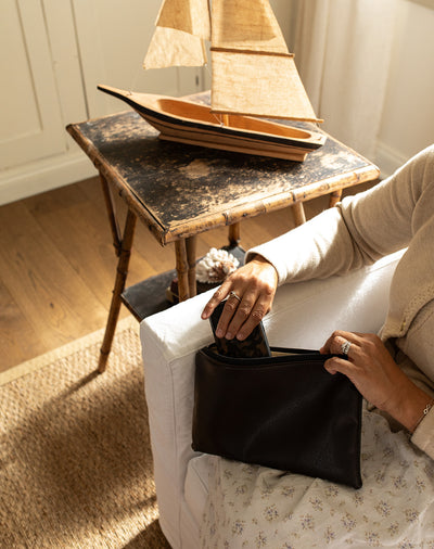 The Leather and Canvas Clutch