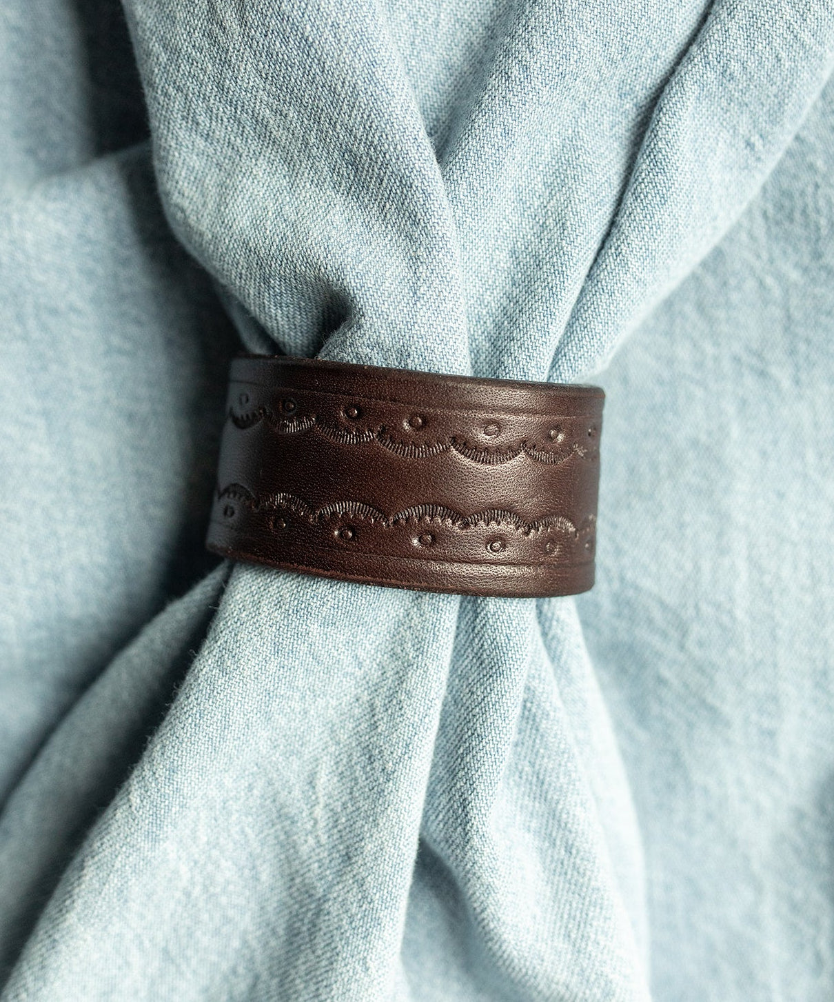 The Hand Stamped Leather Napkin Ring