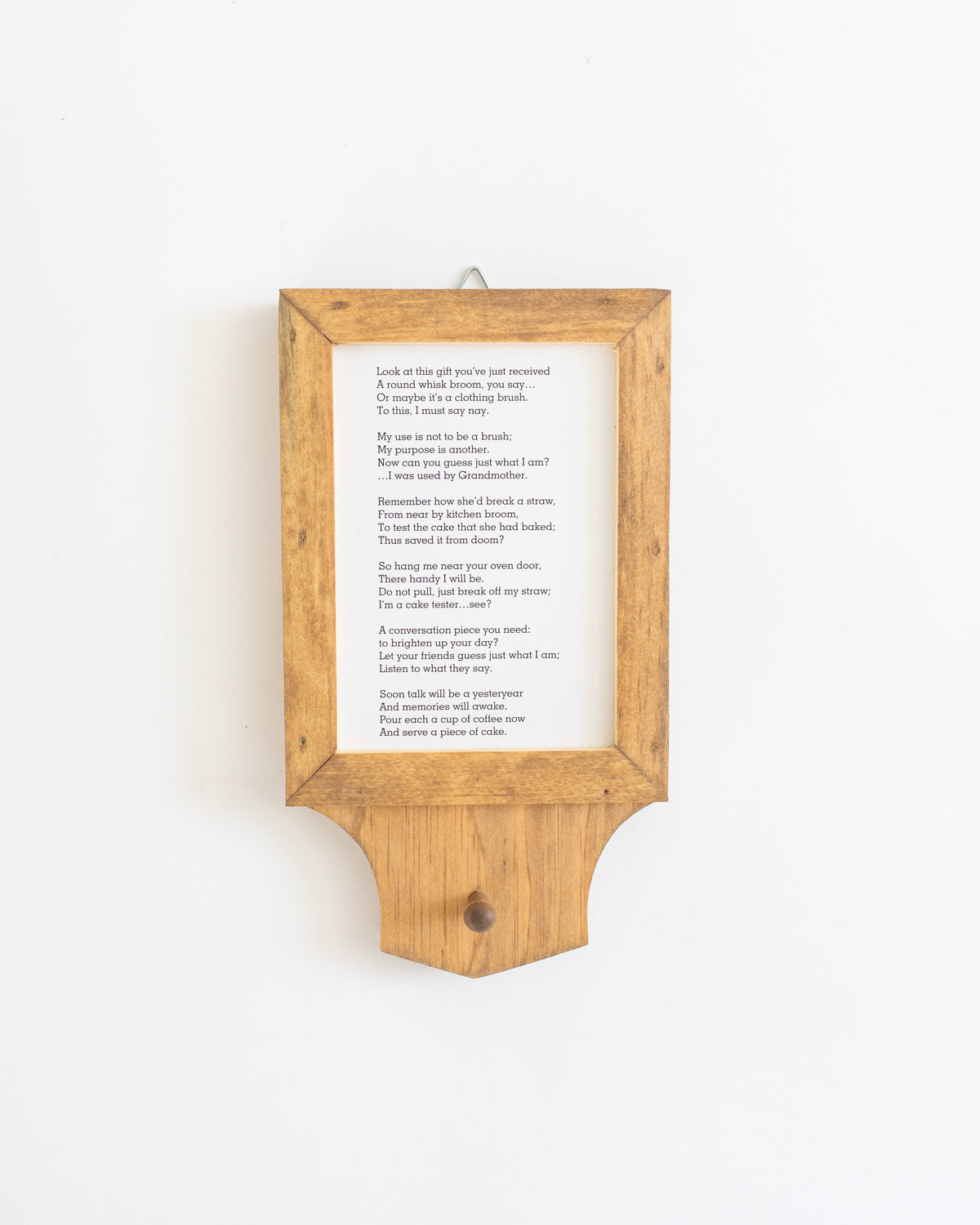 The Poem and Display for Cake Tester