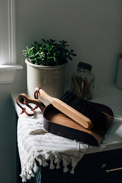 The Wood and Leather Dustpan