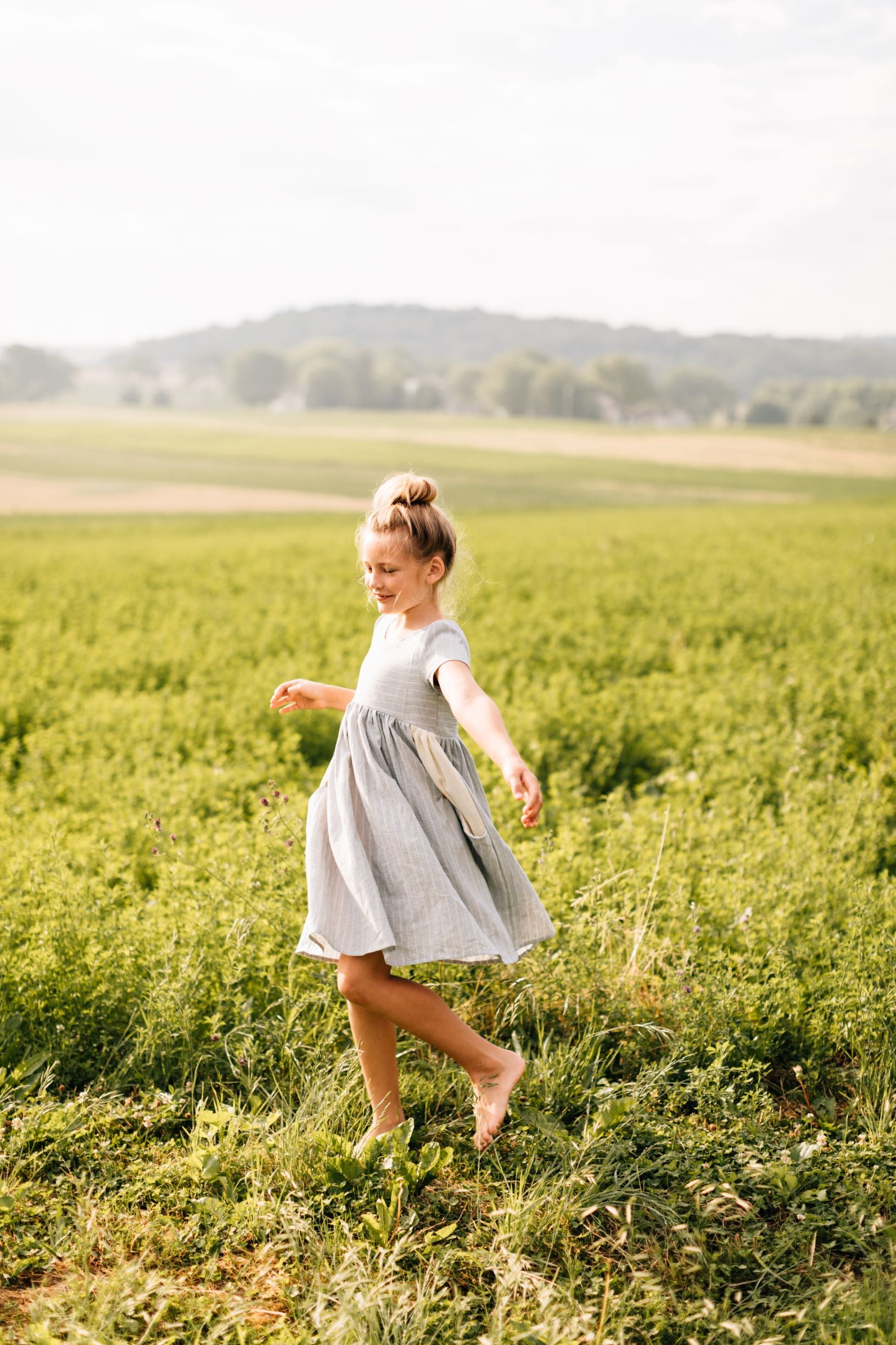 The Children's Linen Dress on a Child