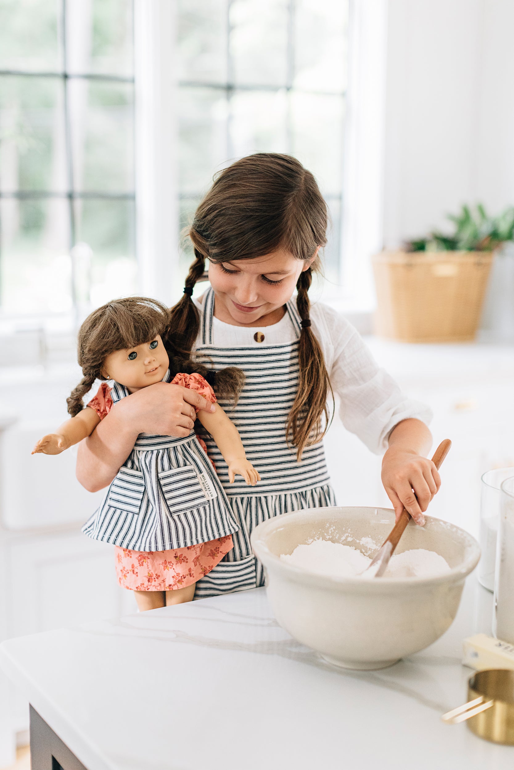 The Doll Apron on a Doll