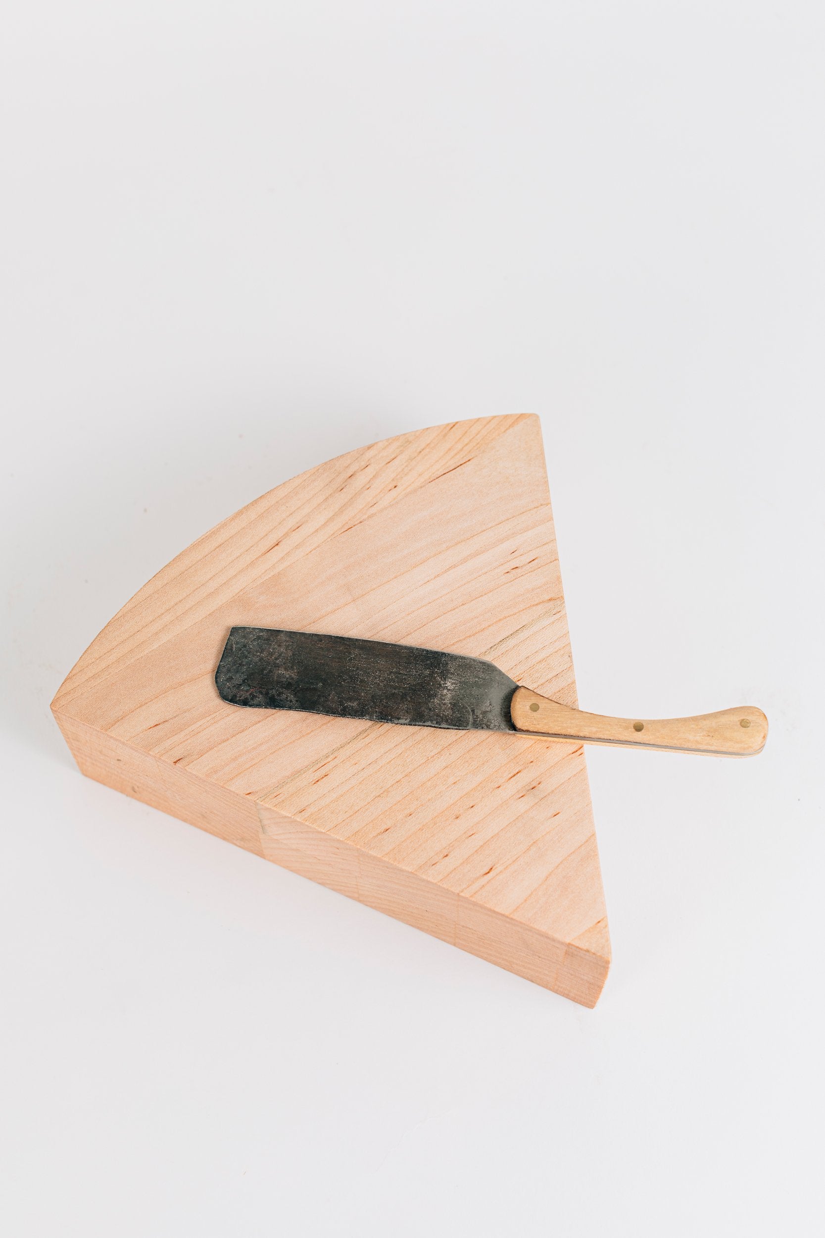 Walnut Cheese Block with Hand-Forged Knife